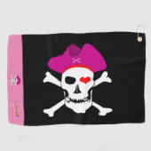 Pirates Flag & Captain Grace mit Monogramm Golf Golfhandtuch (Horizontal)