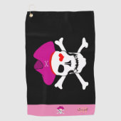 Pirates Flag & Captain Grace mit Monogramm Golf Golfhandtuch (Vorderseite)