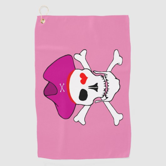 Pirates Flag & Captain Grace, Skull /Golf Games Go Golfhandtuch (Vorderseite)