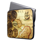 Pirates Gold Treasmap Laptop Sleeve (Vorderseite Links)