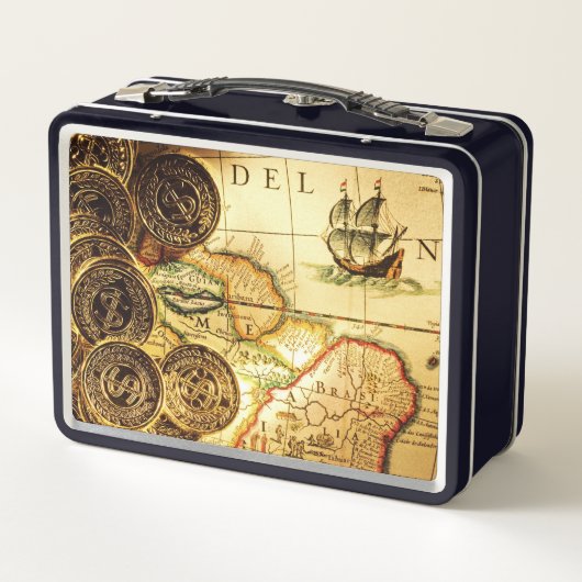 Pirate's Gold Treasure Map Metall Brotdose (Rückseite)