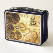 Pirate's Gold Treasure Map Metall Brotdose (Rückseite)