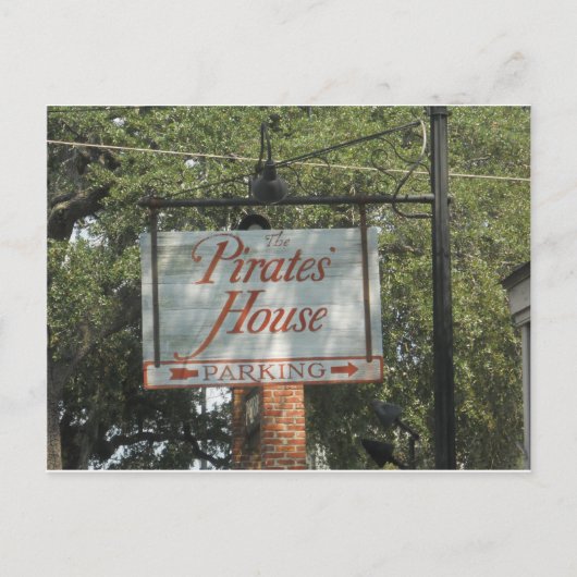 Pirates House Restaurant Sign Savannah Georgia Postkarte (Vorderseite)