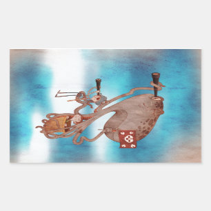 Pirates. Imagination and fantasy, cute, and Rechteckiger Aufkleber