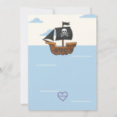 Pirates Life FOUR Me, Pirate 4th Birthday Einladung (Rückseite)