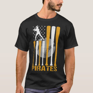 Pirates Maryland American Flag Baseball Weathered T-Shirt