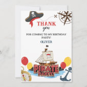 Pirates Nautical Birthday Einladungen Vielen Dank (Vorderseite)