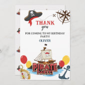 Pirates Nautical Birthday Einladungen Vielen Dank (Vorne/Hinten)