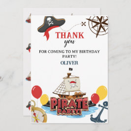 Pirates Nautical Birthday Einladungen Vielen Dank