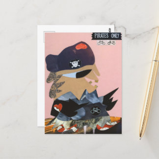 Pirates only weg piraat houdt van de fiets postkarte