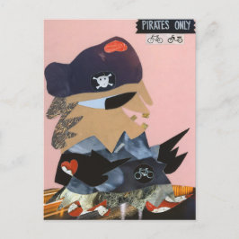 Pirates only weg piraat houdt van de fiets postkarte