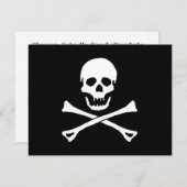 PIRATES PARTY THEMA PIRATENFLAGGE FLAG INVITATION EINLADUNG (Vorne/Hinten)