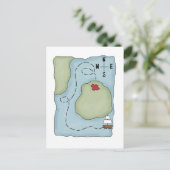 Pirates ・ Pirate Map Postkarte (Stehend Vorderseite)
