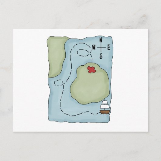 Pirates ・ Pirate Map Postkarte (Vorderseite)