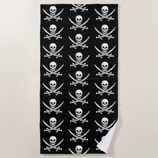 Pirates Piratenflagge Strandtuch (Vorderseite)