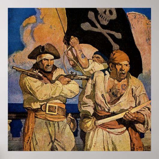 "Pirates" Schatzinsel Cover von NC Wyeth Poster (Vorne)