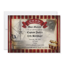 Pirates Ship Grunge Geburtstagsparty Einladung