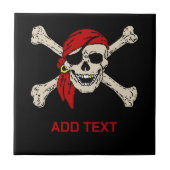 Pirates Skull personalisieren Add text,Tile Fliese (Vorderseite)