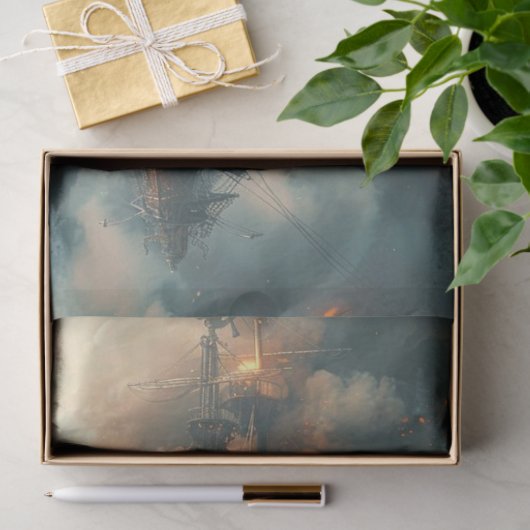 Pirates Skull Ship Flies Decoupage Seidenpapier (Geschenk)