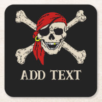Pirates Skull Untersetzer, Text hinzufügen