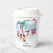 Pirates Treashunt Karte Kinder Junge Geburtstag Pappbecher (Rückseite)