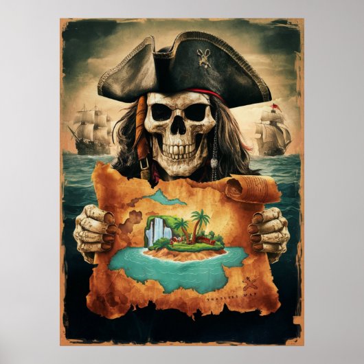 Pirate's Treasure Map Poster (Vorne)