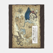 Pirates Treasure Map, Skull Island Fleecedecke (Vorderseite)