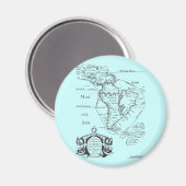 PirateTreasure Karte Magnet (Vorderseite/Rückseite)