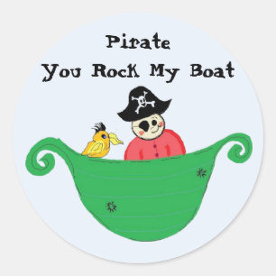 PirateYou Rock My Boat Runder Aufkleber