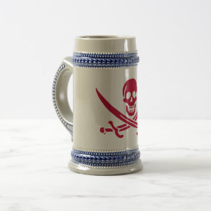 Piratflagge Crimson Skull & Swords von Calico Jack Bierglas