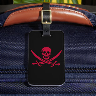 Piratflagge Crimson Skull & Swords von Calico Jack Gepäckanhänger