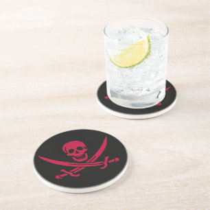 Piratflagge Crimson Skull & Swords von Calico Jack Getränkeuntersetzer