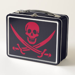 Piratflagge Crimson Skull & Swords von Calico Jack Metall Brotdose
