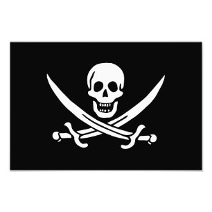 Piratflagge Totenkopf gekreuzte Schwerter Fotodruck
