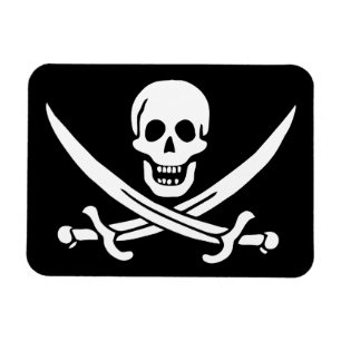 Piratflagge Totenkopf gekreuzte Schwerter Magnet