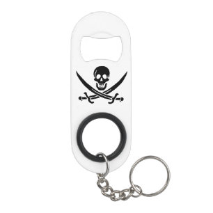 Piratflagge Totenkopf gekreuzte Schwerter Mini Flaschenöffner