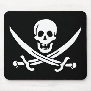 Piratflagge Totenkopf gekreuzte Schwerter Mousepad