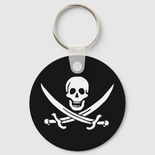 Piratflagge Totenkopf gekreuzte Schwerter Schlüsselanhänger