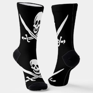 Piratflagge Totenkopf gekreuzte Schwerter Socken