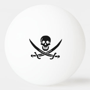 Piratflagge Totenkopf gekreuzte Schwerter Tischtennisball