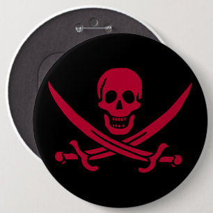 Piratflagge Totenkopf und Schwerter von Calico Jac Button