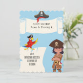 PIRATGEBURTSTAGEINLADUNG FÜR JUNGEN EINLADUNG (Stehend Vorderseite)