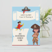 PIRATGEBURTSTAGEINLADUNG FÜR JUNGEN EINLADUNG (Stehend Vorderseite)