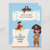 PIRATGEBURTSTAGEINLADUNG FÜR JUNGEN EINLADUNG (Vorne/Hinten)