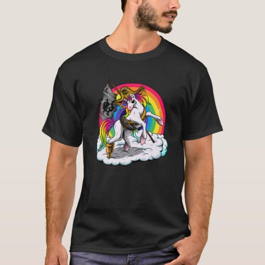 Piraticorn | Rainbow Unicorn Pirate T-Shirt (Vorderseite)