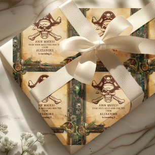 Piratische Jolly-Roger-Geburtstagsfeier Geschenkpapier