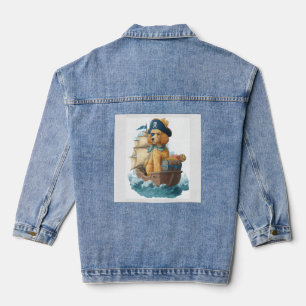 Piratischer Pudel � Lustiger Hund am Meer Jeansjacke