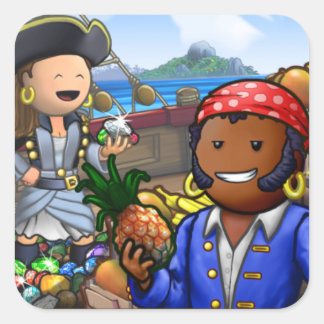 Piratkleber Quadratischer Aufkleber