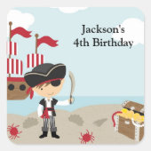 Piratkleber Quadratischer Aufkleber (Vorderseite)