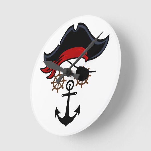 PIRATLEBEN RUNDE WANDUHR (Winkel)